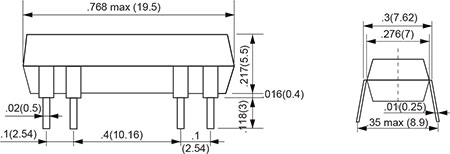 DIP Type Outline Dimensions