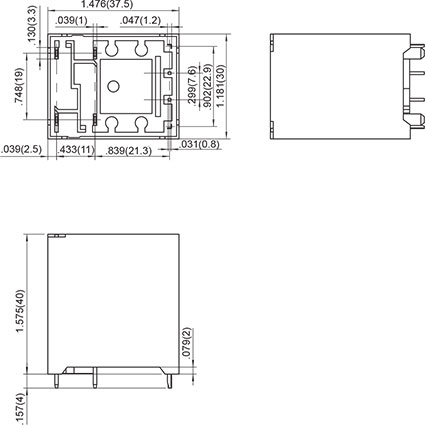 Outline Dimensions Auxiliary Contact