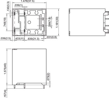 Outline Dimensions without Auxiliary Contact