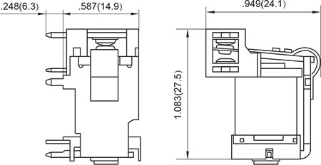 Outline Dimensions with Pin 6 Open Type