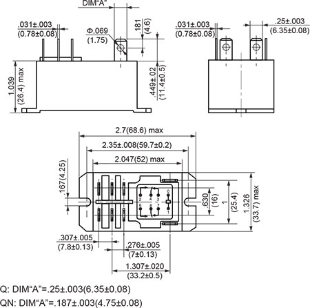 Quick Connect Outline Dimensions