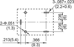 25A E Type Lead Pins 1 Form C PCB Layout