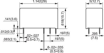 1 coil K Type 2C Outline Dimensions