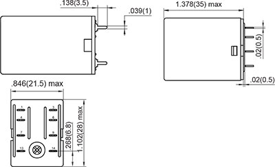 Outline Dimensions PC Pin 2C